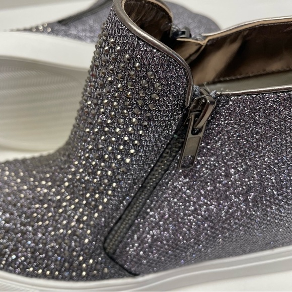 Metropolitan View Silver Rhinestone Embellished Ankle Boot Women’s Size 7 Medium - Picture 5 of 7